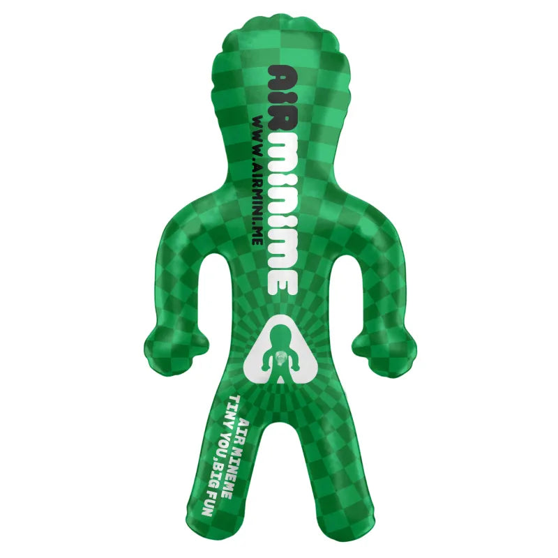 Alternative view of the customised inflatable doll with the printed facial photo on display.