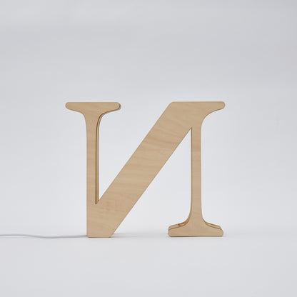 Personalised Wooden Letter Lamp - Custom Name Night Light 19CM - Unique Gift