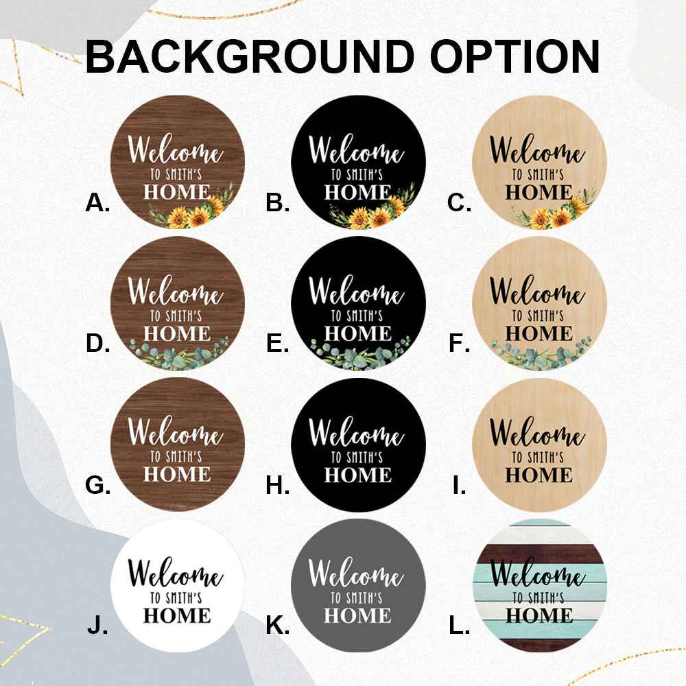 Welcome Door Sign Crocheted Flower Custom Text Front Door Decorations Unique Gifts