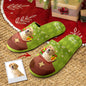 Personalised Christmas cotton slippers with custom photo printed on soft flannel upper, cotton lining and waterproof non-slip TPR sole — ideal personalised photo gift.