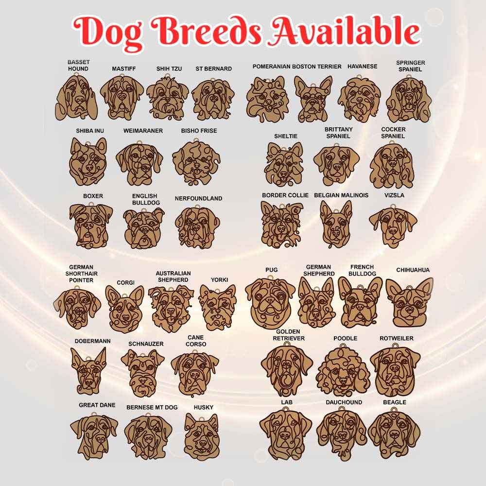 Personalized Line Art Dog Christmas Ornament Christmas Gift for Dog Lover