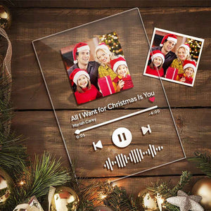 Custom Music Album Cover Glass Art Acrylic Scannable Song Code Plaque