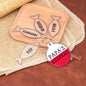 Close-up of custom printed text on glossy acrylic fishing rod keyring — personalised keepsake for Father's Day or birthday