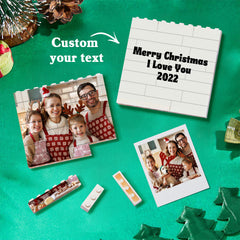 Personalised Building Brick Puzzle Photo Block Christmas Decoration - Customisable Ornament