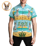Personalized Photo Print Hawaiian Shirts Summer Beach Button Shirt