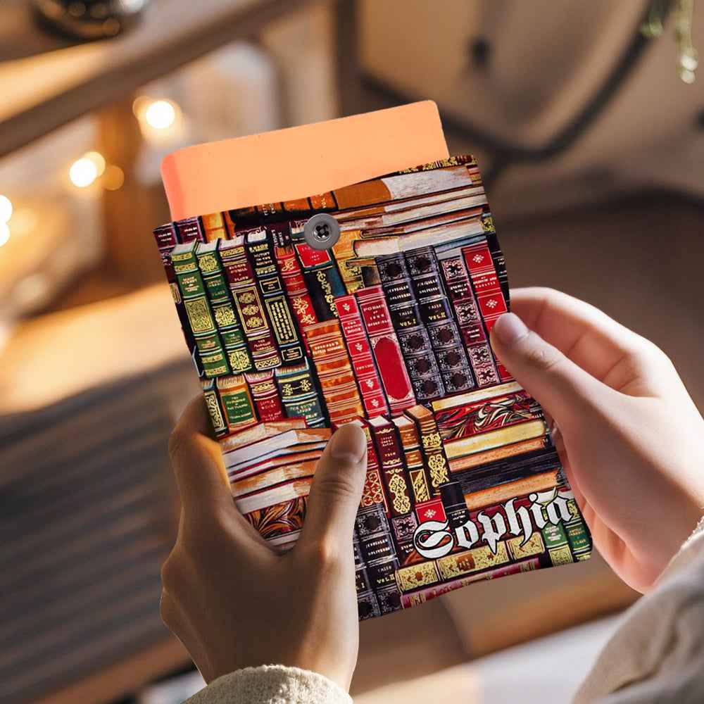 Personalized Book Cover with Pocket Book Cover Protector Gift for Book Lover