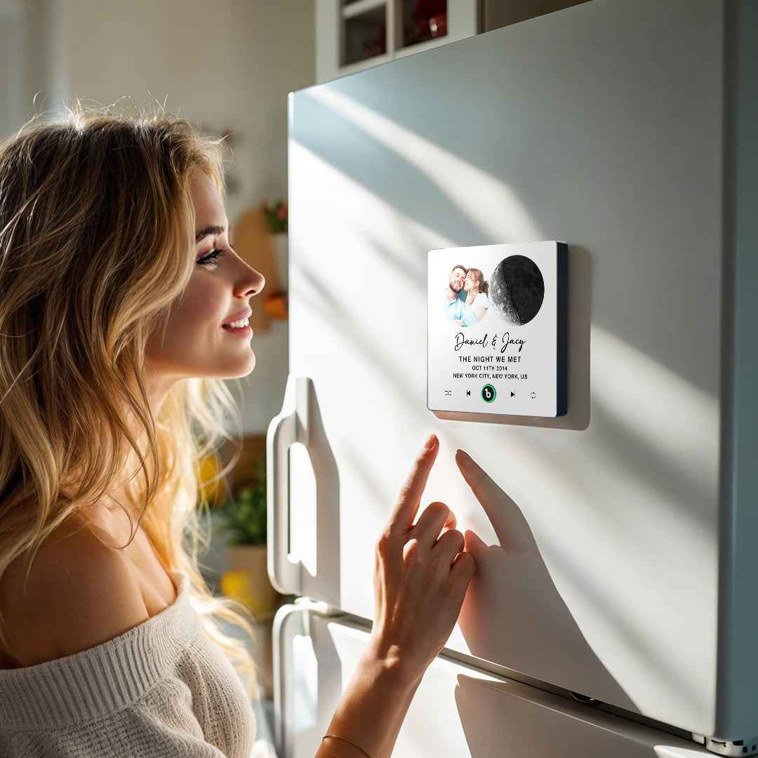 FridgeBeats Frameless New 4.0 Upgrade Custom Music Fridge Magnet Moon Phase Style Fridge Magnet Gift for Lover