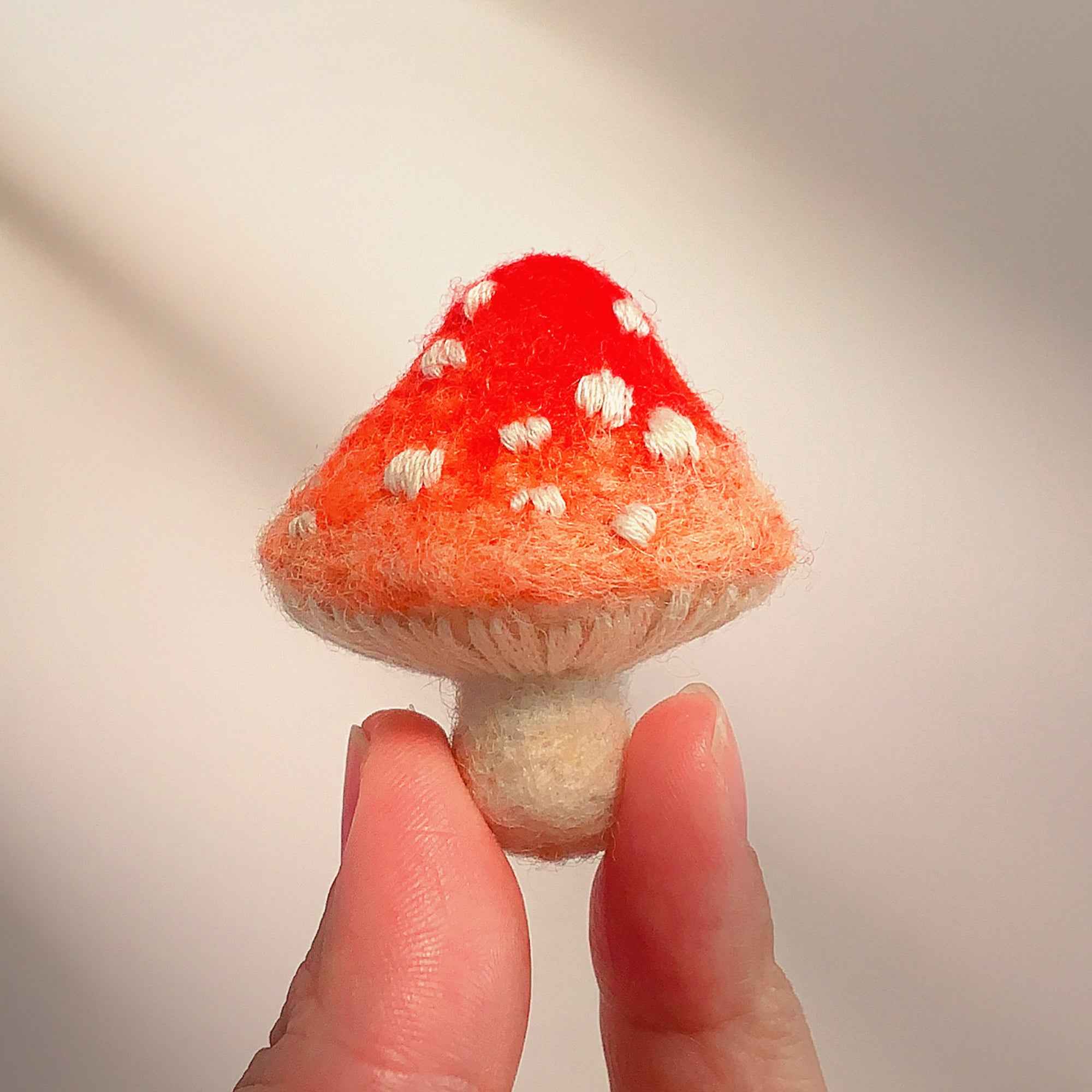 Whimsical Handmade Felt Mushroom Brooch - Unique Nature-inspired Accessory