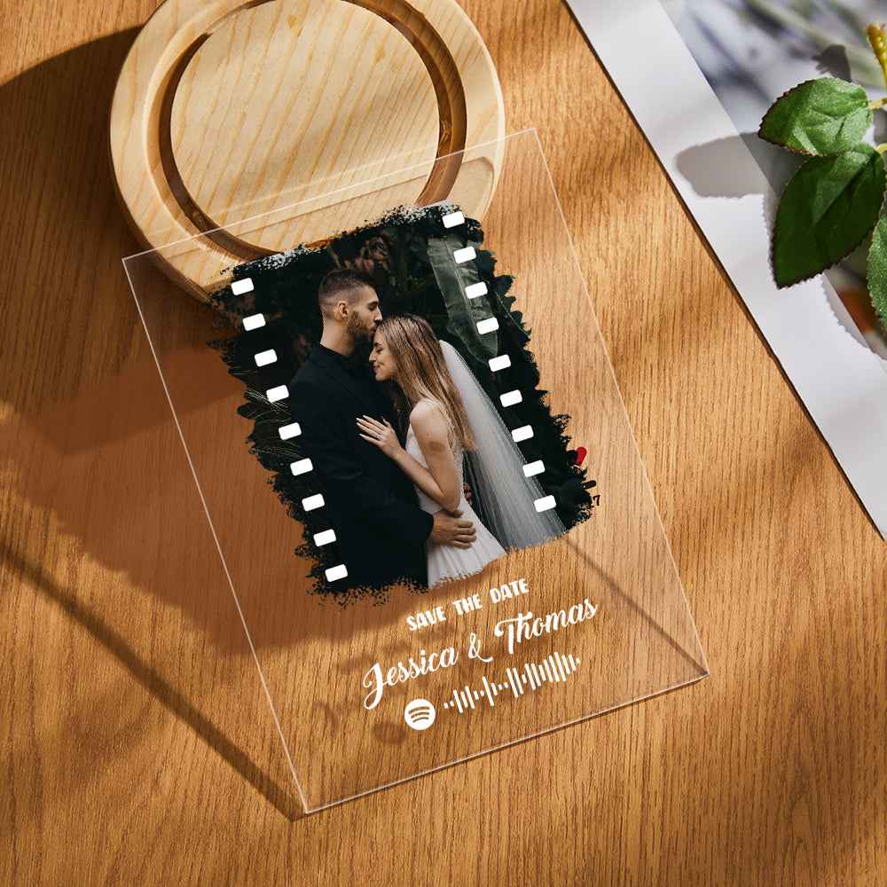 Custom Photo Music Plaque Personalized Glass Keychain Gift Foe Lover