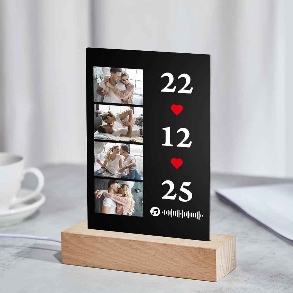 Scannable Music Photo Plaque Custom Keychain Personalized Night Light Gift For Her