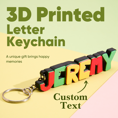Personalised 3D cartoon keyring attached to a school backpack to show scale and everyday use — easy identification with custom name plate