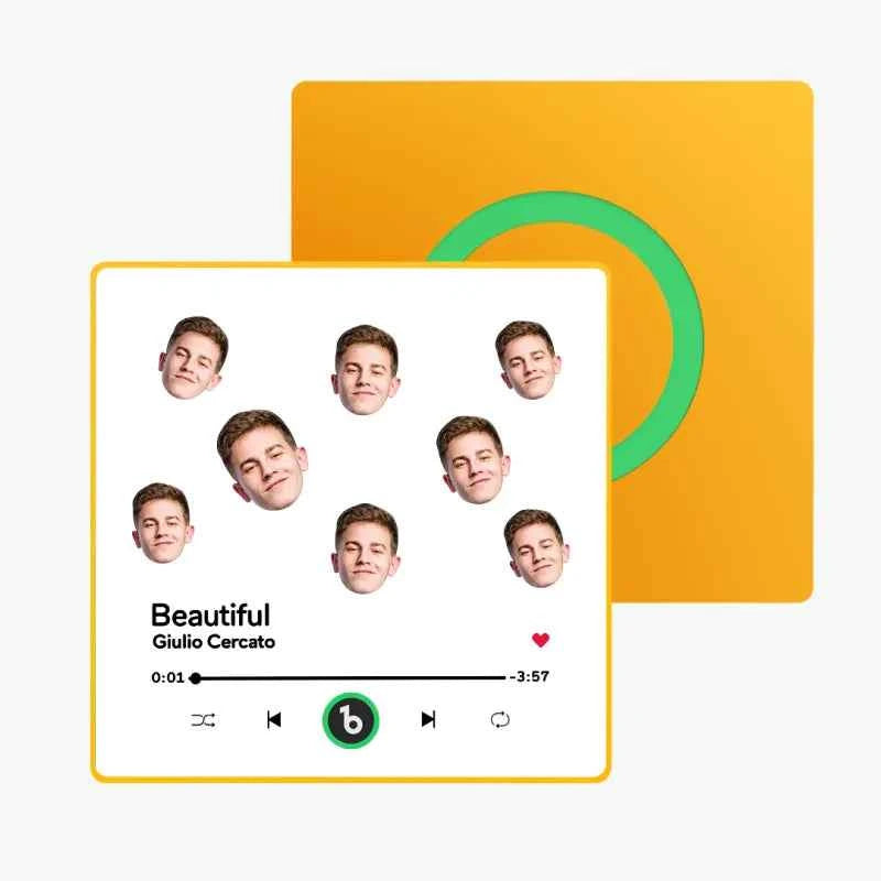 FridgeBeats Framed Custom Music Fridge Magnet Custom Face Colorful Album Fridge Magnet Music Wall Photo Sticker Gift for Couple