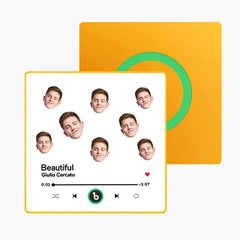 FridgeBeats Framed Custom Music Fridge Magnet Custom Face Colorful Album Fridge Magnet Music Wall Photo Sticker Gift for Couple