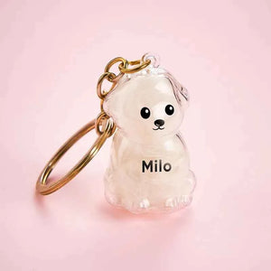 Custom Name Dog Hair Collector Keychain Bag Charm Memorial Storage Box with Text Perfect for Storing Pet Hair Gift for Dog Lovers