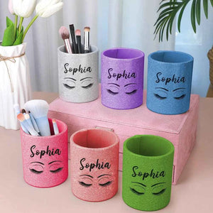 Personalized Glitter Color Make Up Brush Holder with Name Birthday Anniversary Gift for Women
