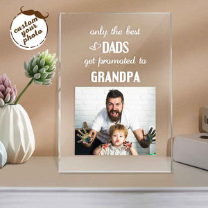 Father's Day Gift Custom Photo Night Light Only the Best Dads Get Promoted to Grandpa