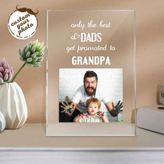 Father's Day Gift Custom Photo Night Light Only the Best Dads Get Promoted to Grandpa