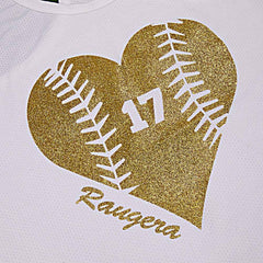 Personalized Tank Top Glitter Baseball Softball Heart Women's Vest Gift for Sport Lovers