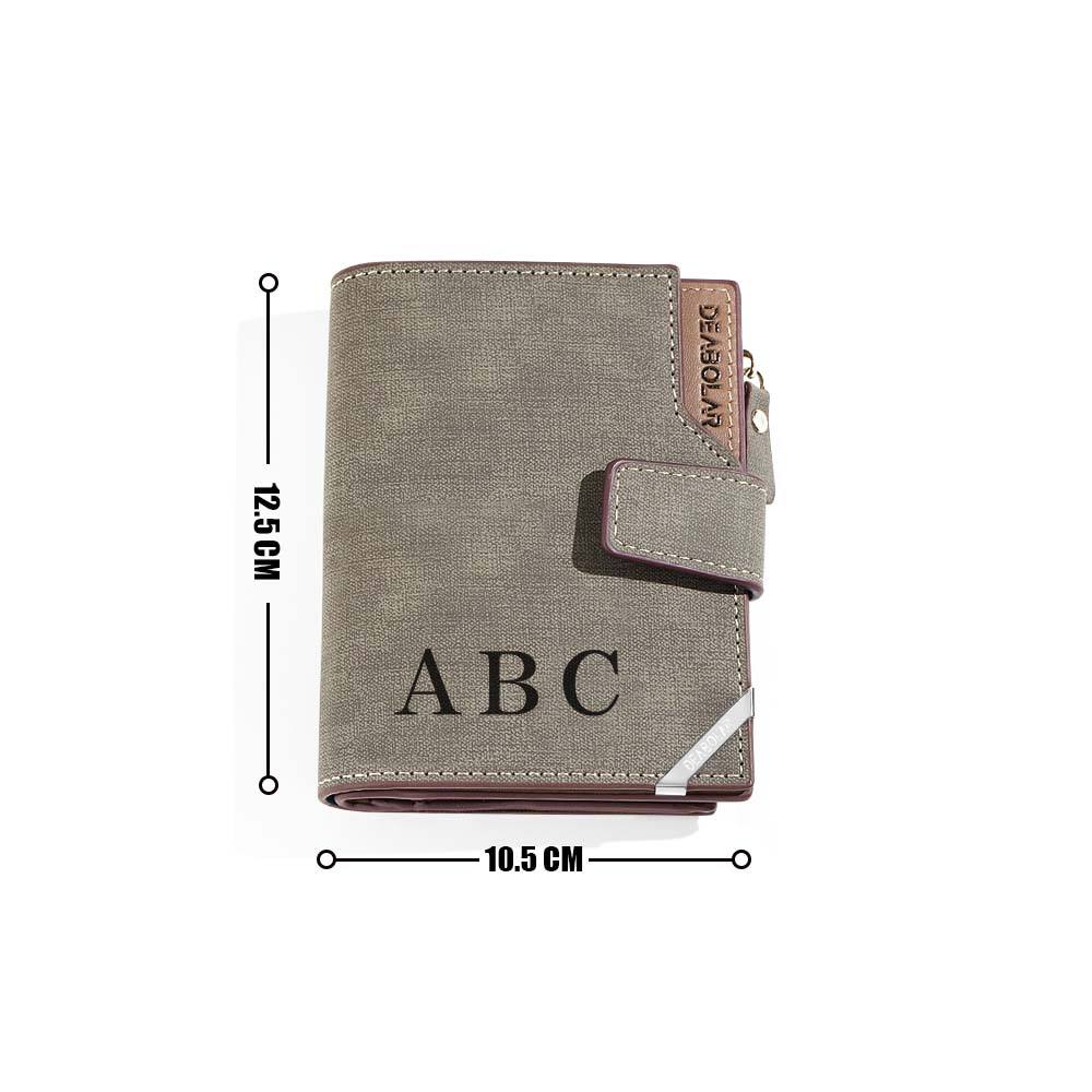Interior view showing multiple card slots and ID window in personalised photo leather wallet