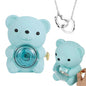 Close detail of the foam rose bear keepsake included with the personalised jewellery set — 12×13×15.5cm romantic display piece