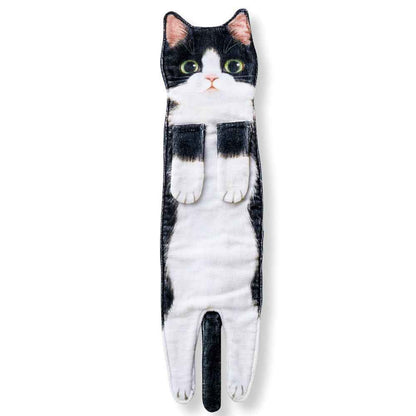 Cute Cat Decor Hanging Face Towels Soft Funny Face Towels Gift for Women Cat Lovers