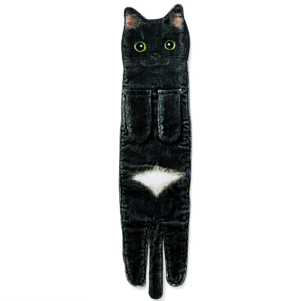 Cute Hanging Cat Face Towel | Soft Funny Hand Towel Gift for Cat Lovers