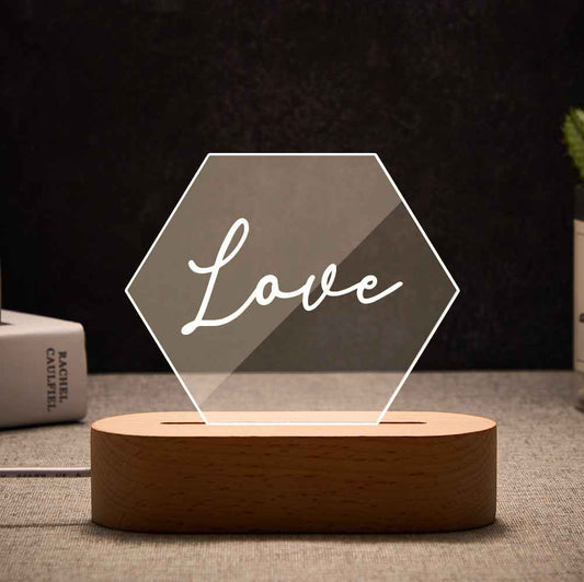Personalized Hexagonal Acrylic Night Light with Name