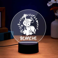Custom Name Deer Acrylic Night Light Kids Cute Night Lamp