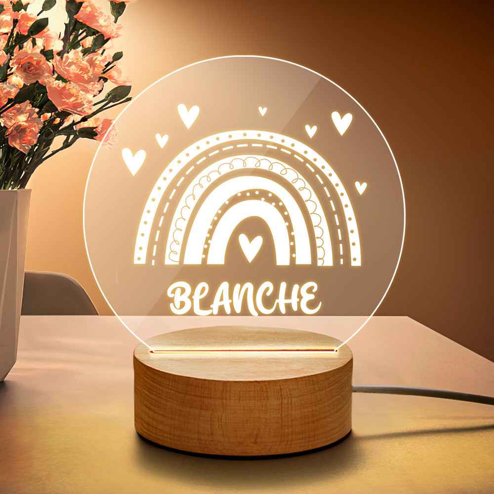 Personalized Rainbow Baby Nursery Room Night Light with Name