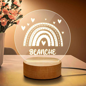 Personalized Rainbow Baby Nursery Room Night Light with Name