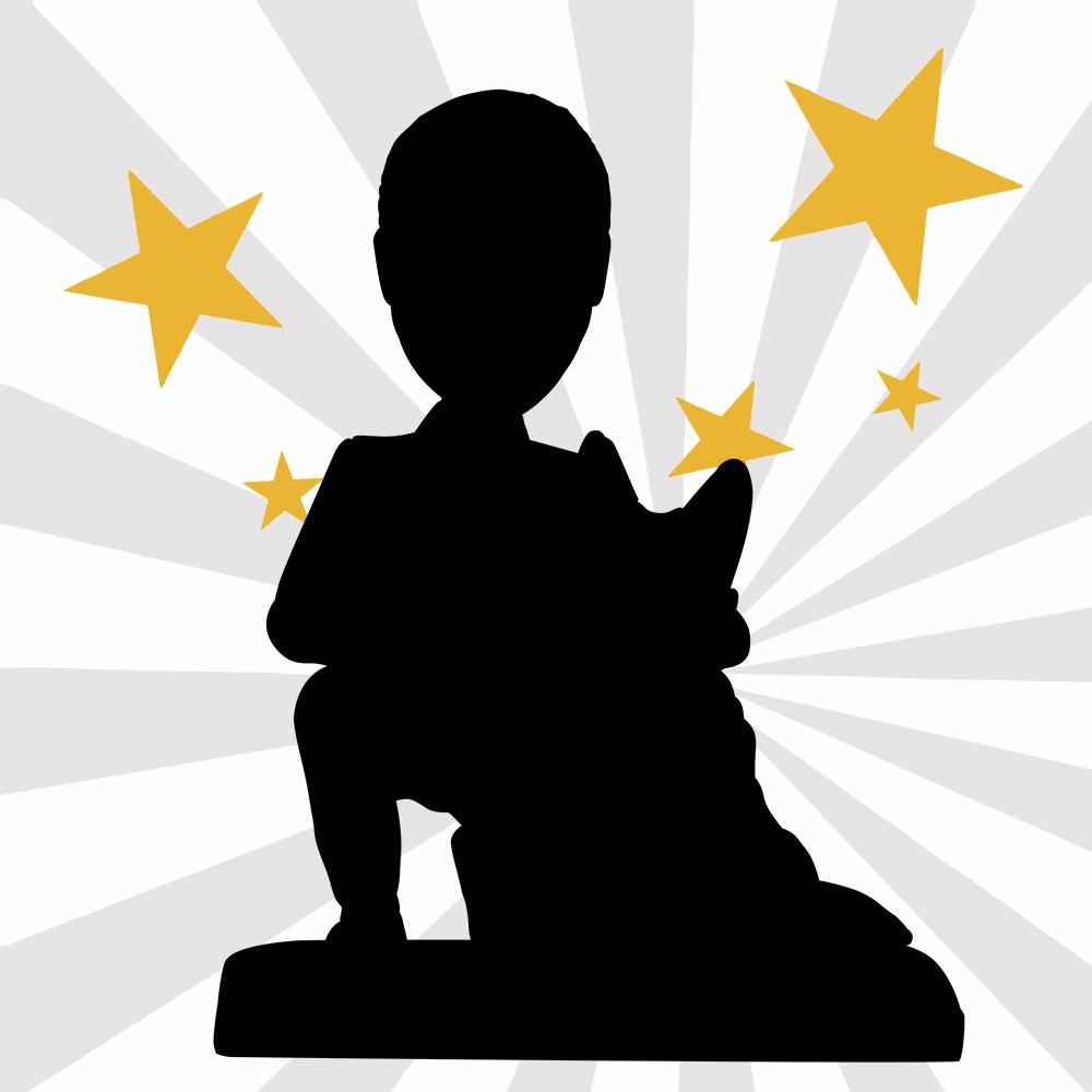 Fully Customizable Man or Women and Pet Custom Bobblehead With Engraved Text