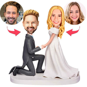 Propose Marriage Custom Bobblehead With Engraved Text Custom Bobbleheads With Engraved Text