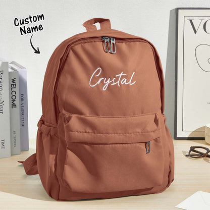 Rear view showing padded straps and sturdy canvas back of personalised embroidered kids backpack, ideal for nursery and primary school