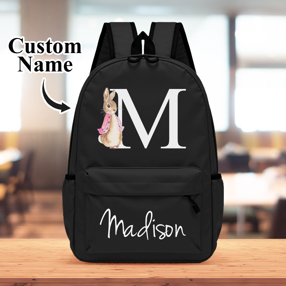 Interior view of personalised kids backpack – roomy main compartment with smooth lining for stationery and books, ideal for school or nursery
