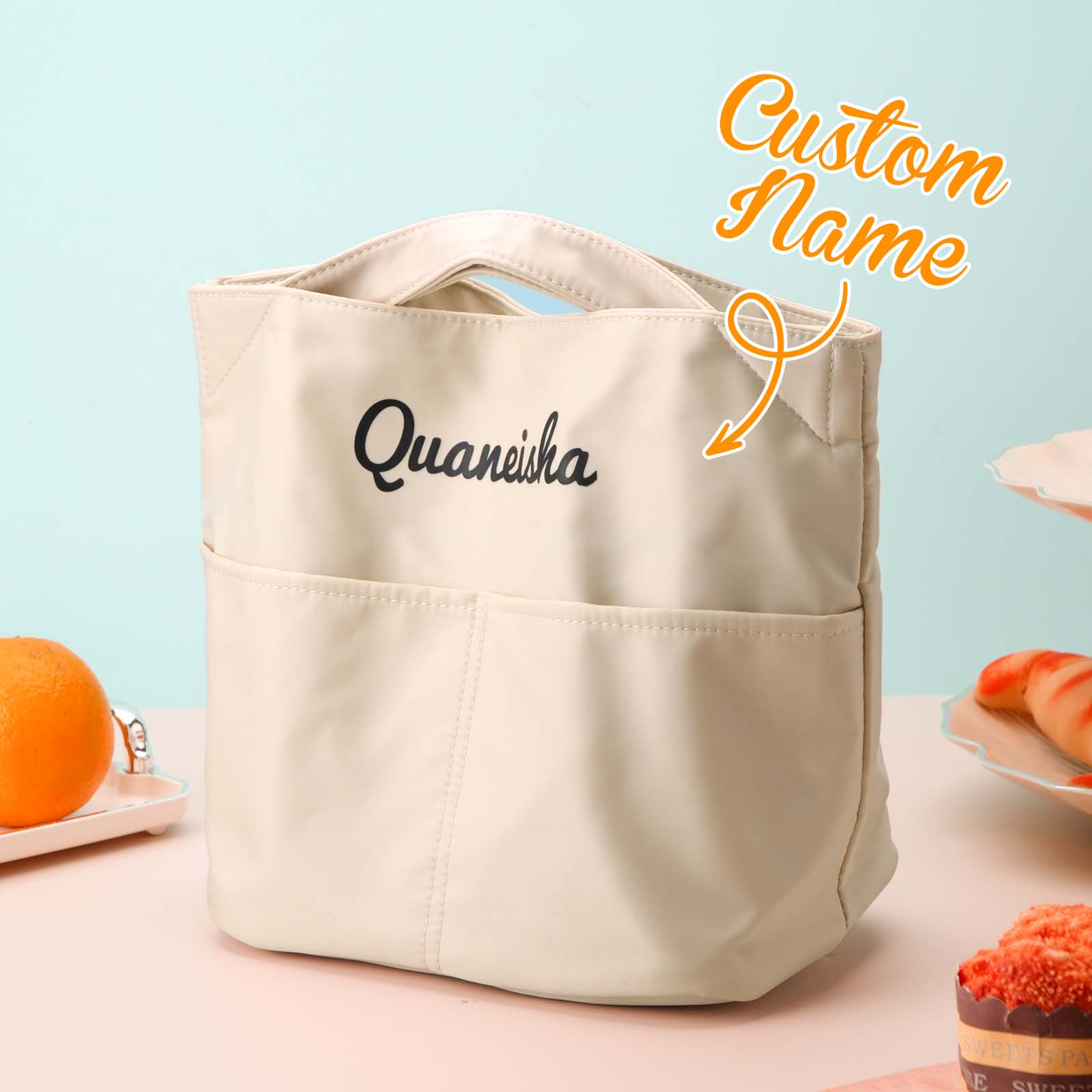 Personalised Children's Lunch Bag Mini Tote with Name - Custom Gift