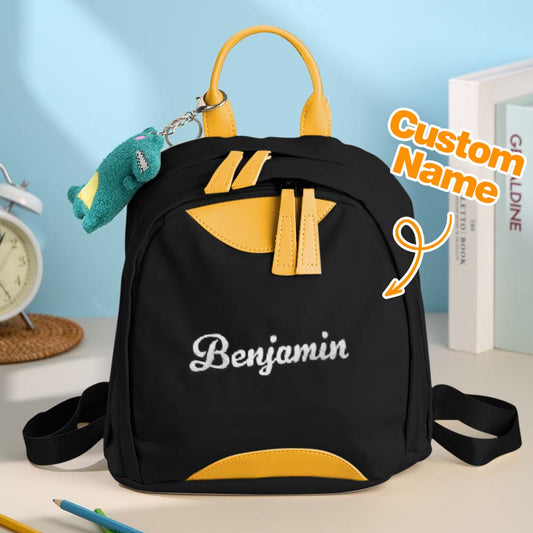 Personalised Name Embroidery Mini Backpack front view – custom school bag for kids in durable Oxford fabric with embroidered name