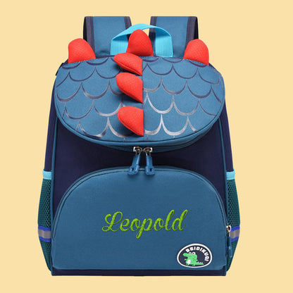 Side view showing zip pocket and roomy compartment of the personalised unicorn backpack – practical custom school bag for school essentials