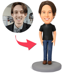 Casual Male Jeans Custom Bobblehead - Personalised Engraved Gift