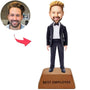 Best Employee Trophy Base Custom Bobblehead Business Man With Engraved Text
