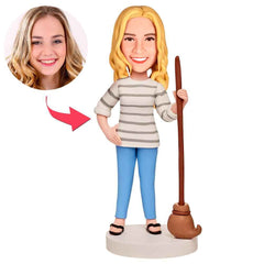 a Housewife Custom Bobblehead with Engraved Text