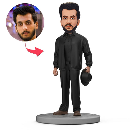 Breaking Bad Walter White custom bobblehead — personalised polymer clay figure with customised head likeness and engraved base, ideal collector’s gift