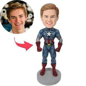 Captain America B Popular Custom Bobblehead With Engraved Text