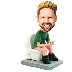 The Man On The Toilet Custom Bobblehead With Engraved Text