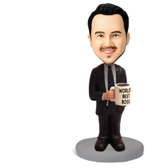 WORLD'S BEST BOSS Personalised Bobblehead With Custom Engraving Text