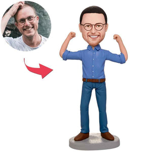 Custom Fighting Man Bobbleheads With Engraved Text