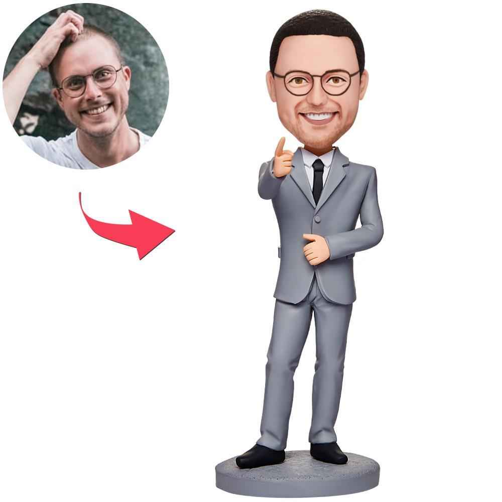 Business Man Believe In Yourself Custom Bobbleheads With Engraved Text