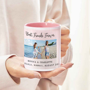 Custom Photo Pink Mug With Text Creative Coffee Mug Gifts for Women