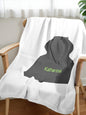 Another angle of the bunny design on the baby blanket with soft textile close-up.