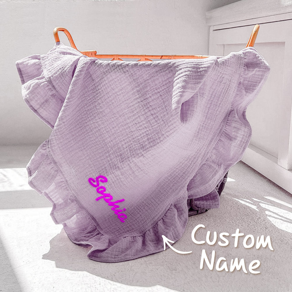Showcasing breathable muslin weave and generous square size for swaddling
