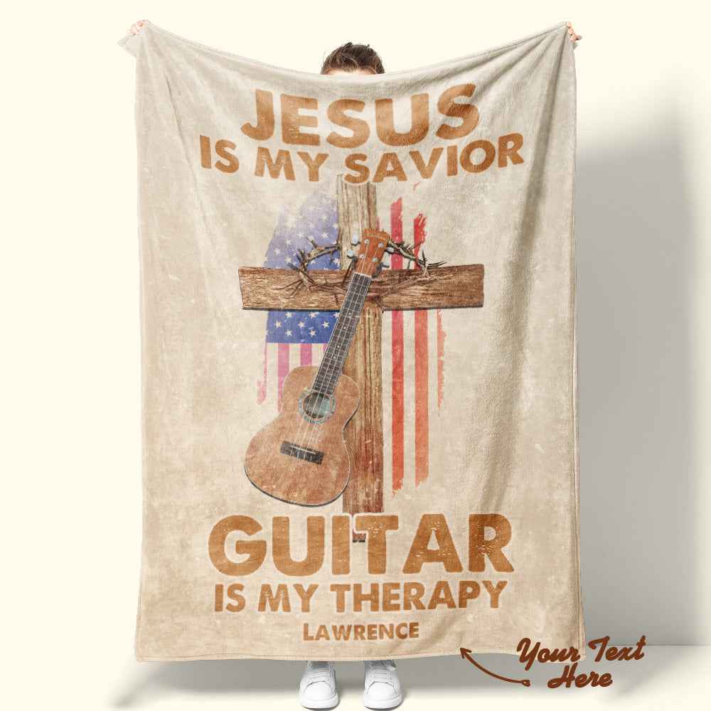 Personalized Guitar Blanket Custom Name Blanket Guitar Lover's Blanket